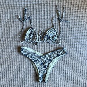Abercrombie and Fitch Floral Blue Bikini Set